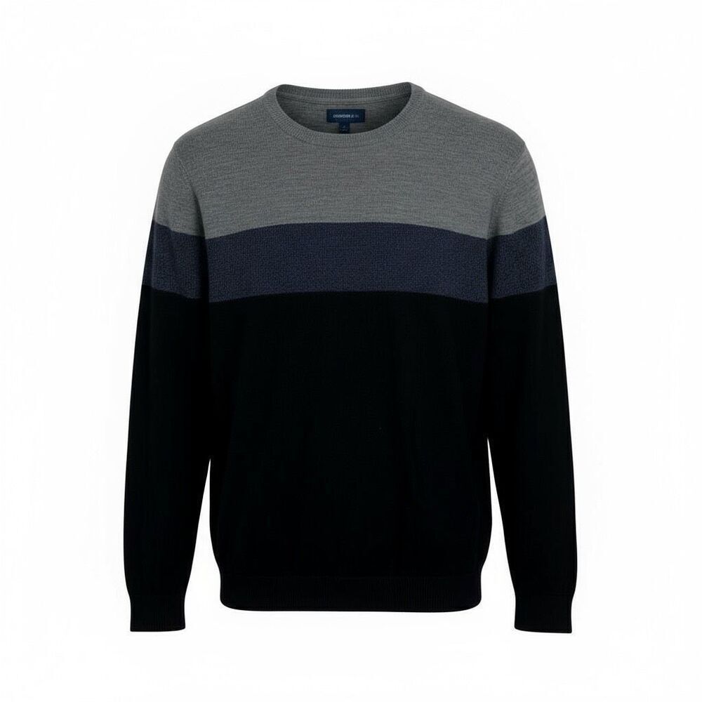 APT.9‎ Seriously Soft Merino Wool Blend Colorblock Knit Sweater Multicolor Large
